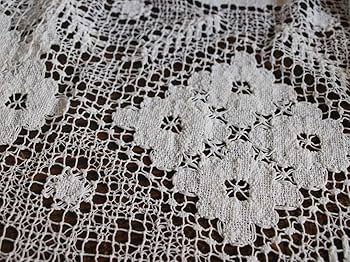 PAUL__ フィレレース丸 テーブルクロス 刺繍レース 花柄 /K032 PAUL__ フィレレース丸 テーブルクロス 刺繍レース 花柄 /K032